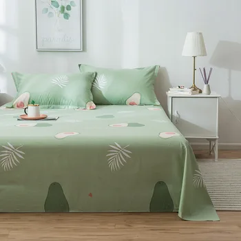 

Home Decor Printing Cotton Bed Sheet Multi Sizes Mattress Bedding Coverlet Soft Breathable Flat Bed Sheet Bedclothes