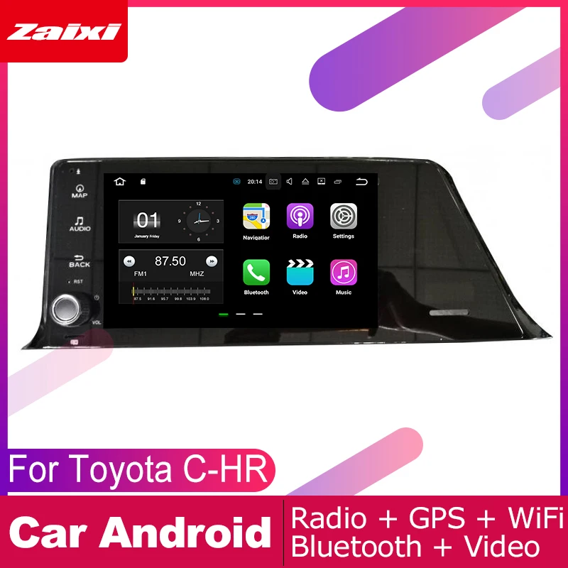 ZaiXi 2 DIN Автомобильный плеер GPS Navi навигация для Toyota C HR 2017 автомобильный Android