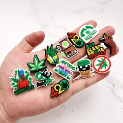 Single Sale 1PCS PVC Shoes Charms Maple Leaf Weed Life Garden Shoe Decoration Fit Croc Jibz Wristband Accessories Kid X-MAS Gift
