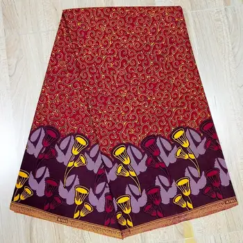 

red color african lady high quality wax print fabric real wax block ankara nigerian material by 6 yards/lot