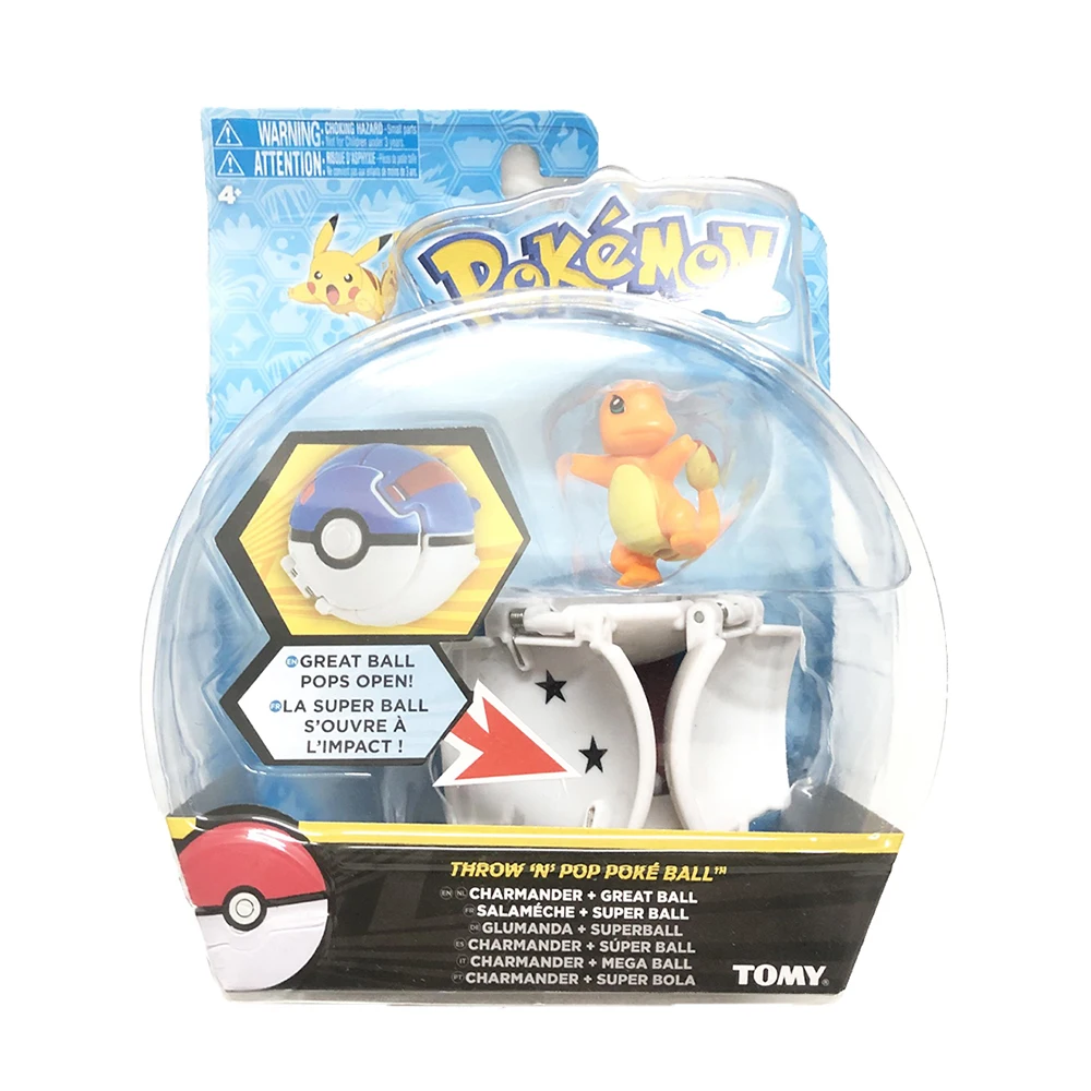 

Original Takara Tomy Pokemon Figures Throw N Pop Poke Ball Pocket Explosion Pokeball with Dolls Model for Kids Christmas Gift