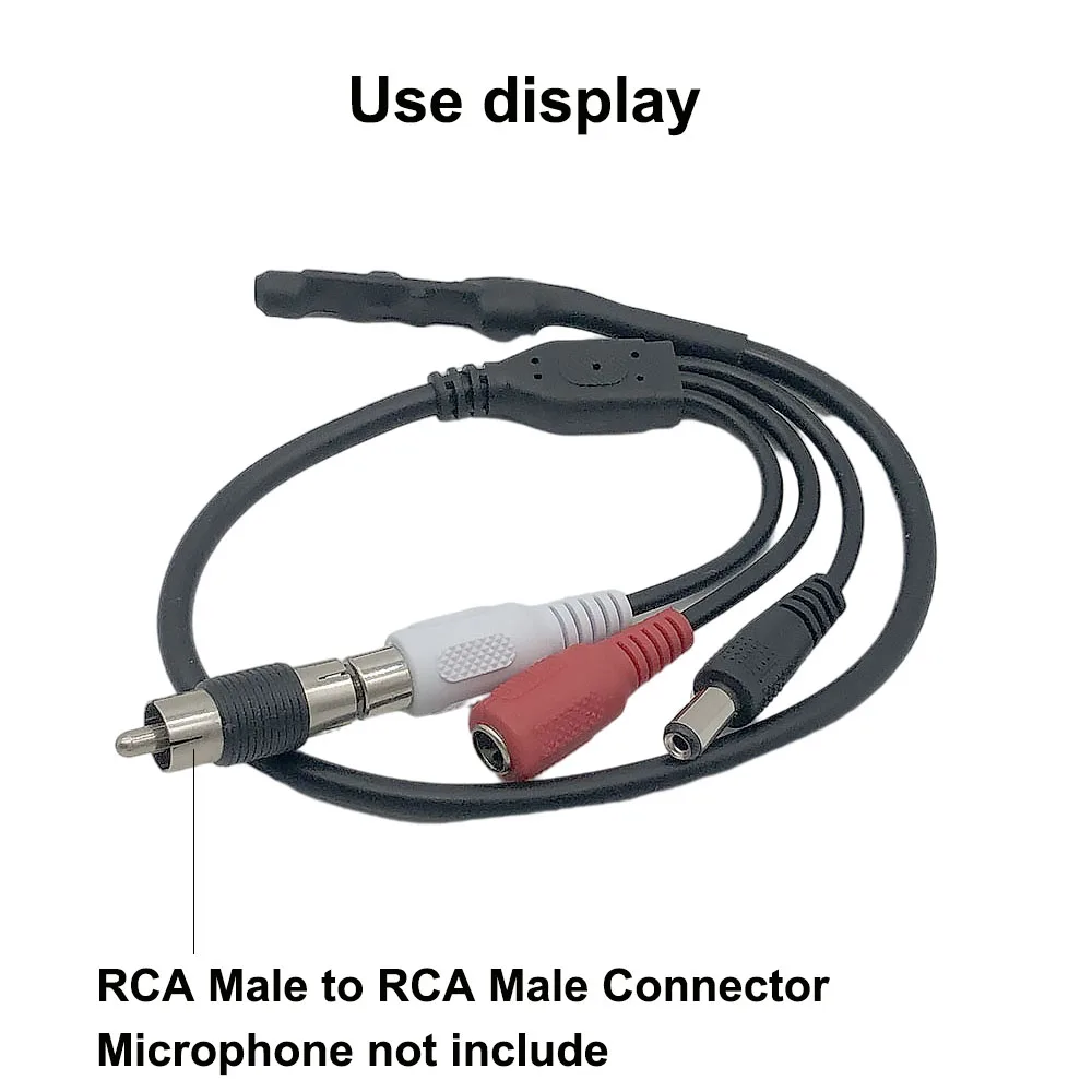 OwlCat 1Pcs Straight AV RCA Male to RCA Male Cable Connector for Video Surveillance IP Camea Audio Microphone Connection