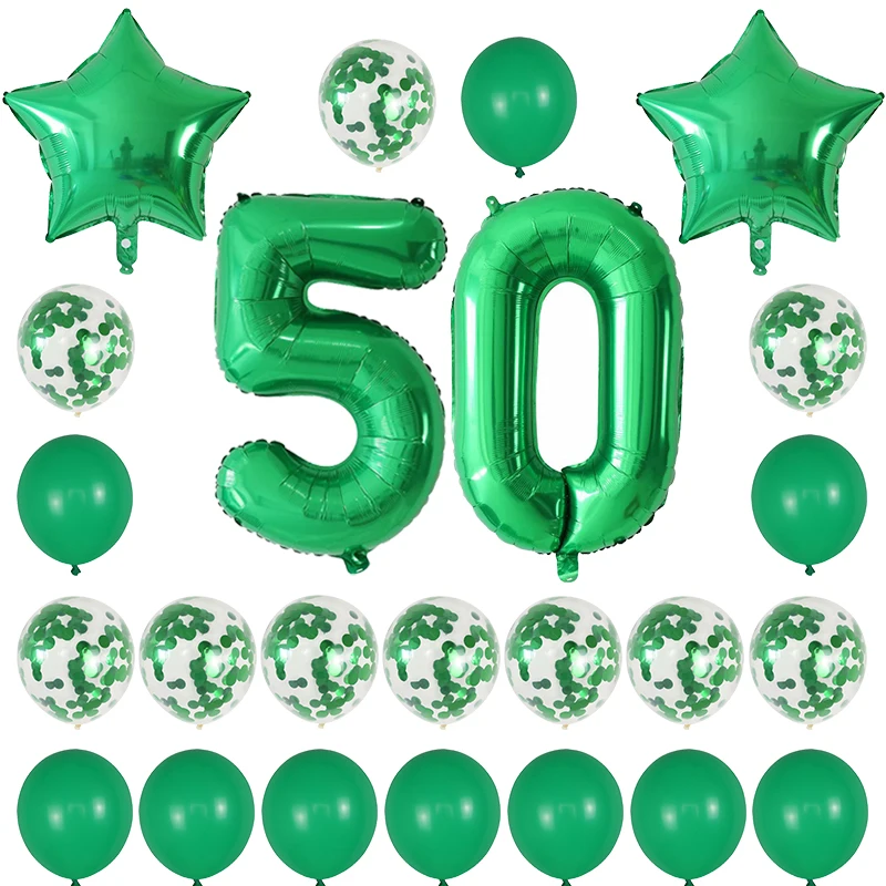 Набор воздушных шаров на день рождения, воздушные шары из фольги в виде цифр, воздушный шар "Конфетти" 18 20 25 30, латексный шар для украшения дня рождения - Цвет: Серебристый
