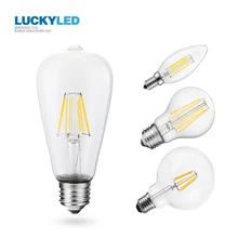 Светодиодная лампа накаливания 2 Вт, 4 Вт, 6 Вт, 8 Вт, 220 В, 110 В, Ретро стиль, светодиодная лампа Эдисона E27, G95, A60, ST64, винтажный C35, E14, светодиодный светильник в форме свечи, лампа для домашнего декора