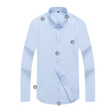 Деловые мужские однобортные рубашки с длинным рукавом, с отложным воротником, в полоску, с принтом, приталенные, чистый хлопок, высокое качество