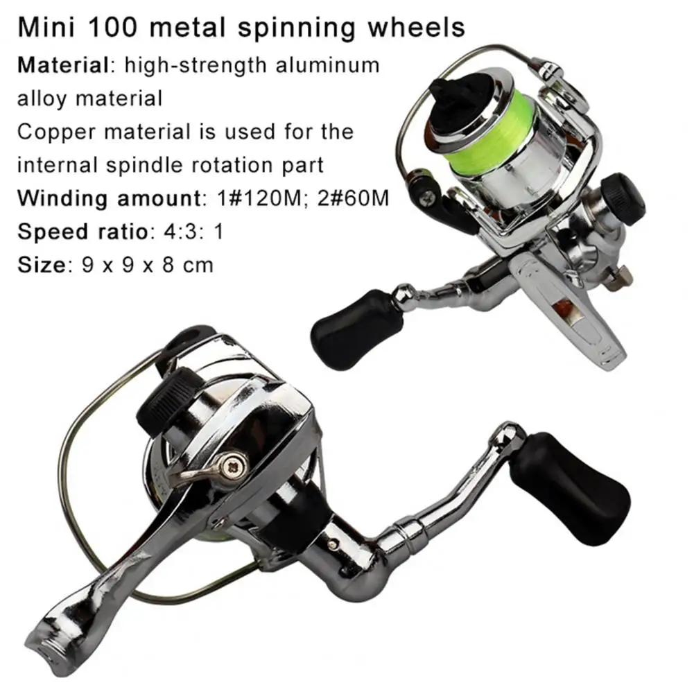 Portable Ultra Mini Stainless Steel Material Elastic Fishing Rod and Reel  Combos, Aluminum Alloy Handle Fishing Rod and Mini 100 Metal Spinning Wheel