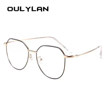 

Oulylan Anti Blue Light Glasses Frame Women Computer Gaming Polygon Clear Lens Eyeglasses Vintage Female Male Spectacles frames