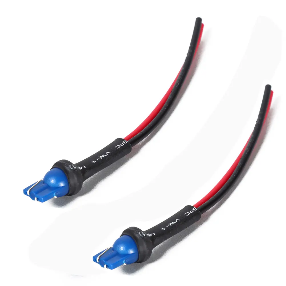 T10 Socket Holders Universal Car Headlight Assembly Male Plug Adapter Extended Wire Connector Accessories Lamp Cables 2pcs/set