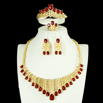 

New Fashion Wedding jewelry Sets Full Austrian Crystal Necklace Earrings Sets For Women Bridal & Party Jewelry Sets JS76
