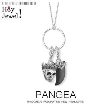 

Charm Necklace Skull King & Tooth,2020 Spring Fashion Vitnage Jewelry Europe 925 Sterling Silver Bijoux Gift For Women Men