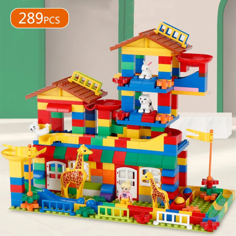 

289pcs Large Size DIY Block sets City House Roof Big Particle Building Block Castle Educational Toy For Children Brick Baby Gift