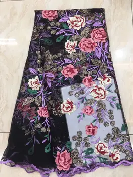 

French Sequins Tulle Lace Fabric Hot Sale Nigerian Mesh Lace Fabric 2020 Colorful African Lace Fabric For Wedding Party XC60501