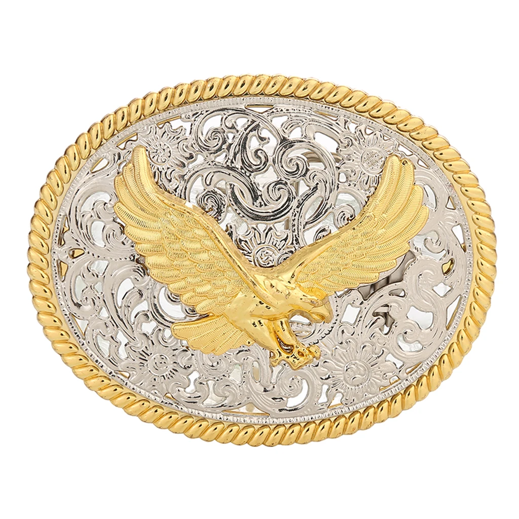 Retro Western Cowboy eagle Belt Buckle Animal Rodeo Antique Buckle Vintage style luxurious Gold horse Cow engraved belt buckle