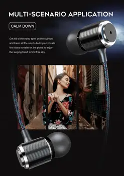 

Hifi High Guality With Microphone Wired Headphones Metal Subwoofer In Ear Remote Control Music Headset Game Earphones