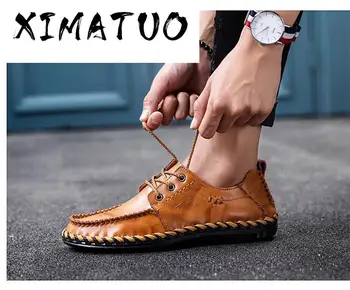 

2020 New Men Loafers Luxury Brand Men Shoes Fashion Casual Male Shoes Lace Men Leather Shoes Designer Leather Flat Shoes