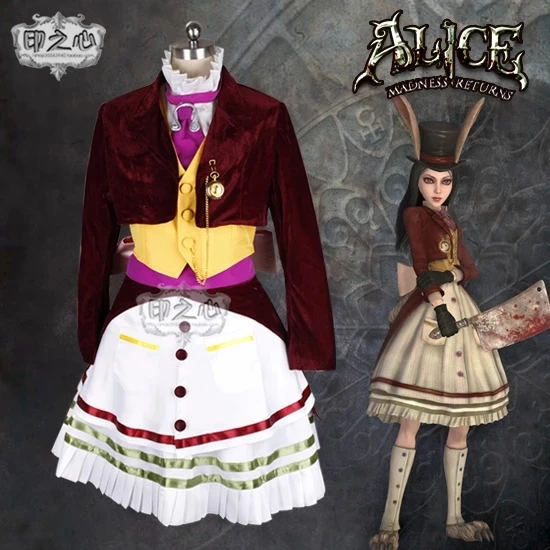 COSLEE Disfraz de Anime Alice: Madness Returns para mujer, traje de Cosplay  de conejo de la suerte, vestido de sirvienta de terciopelo rojo oscuro,  uniforme para Halloween| | - AliExpress