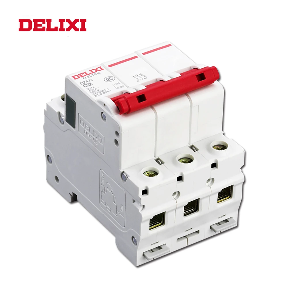 Миниатюрный автоматический выключатель DELIXI DZ47s 3P 6 63A монтажный мини MCB на din