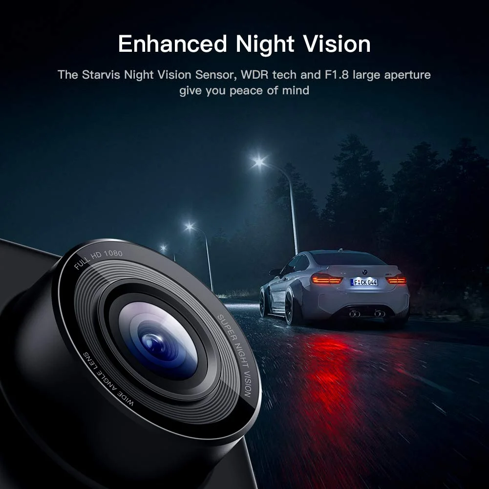 APEMAN Dual Dash Cam C420D for Cars Front and Rear with Night Vision 1080P FHD Mini in Car Camera 170° Wide Angle Driving Recorder with G-Sensor Loop Recording Parking Monitor WDR