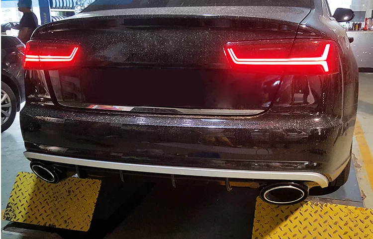А6 диффузор губа на задний бампер с выхлопной трубы глушителя для Audi A6