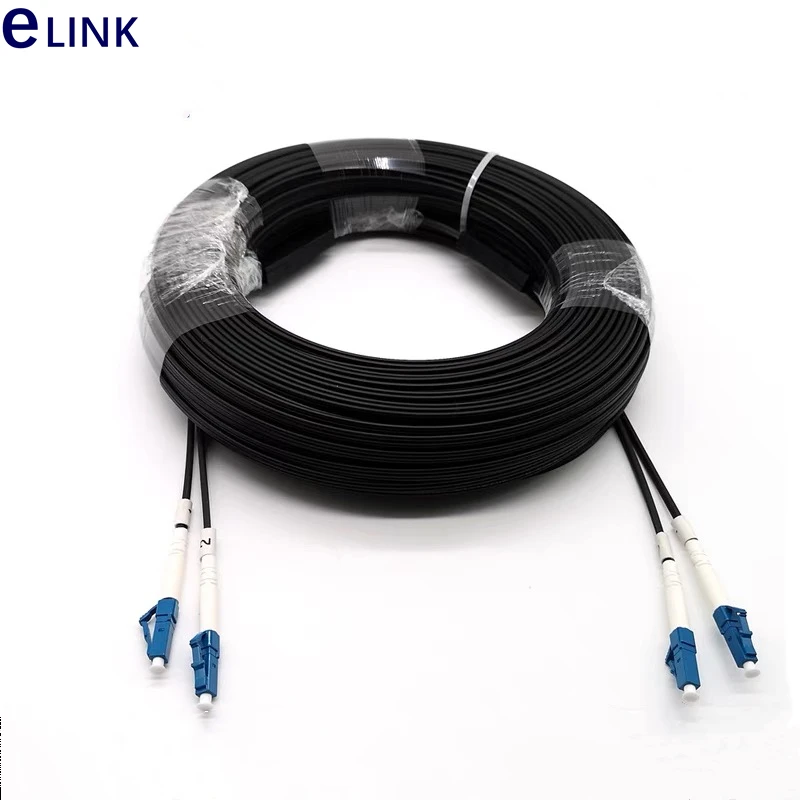 FTTH 드롭 광섬유 점퍼, 250M, LC, UPC, 2 코어, 3 스틸, 2C, 싱글 모드, G652D 패치 리드 케이블