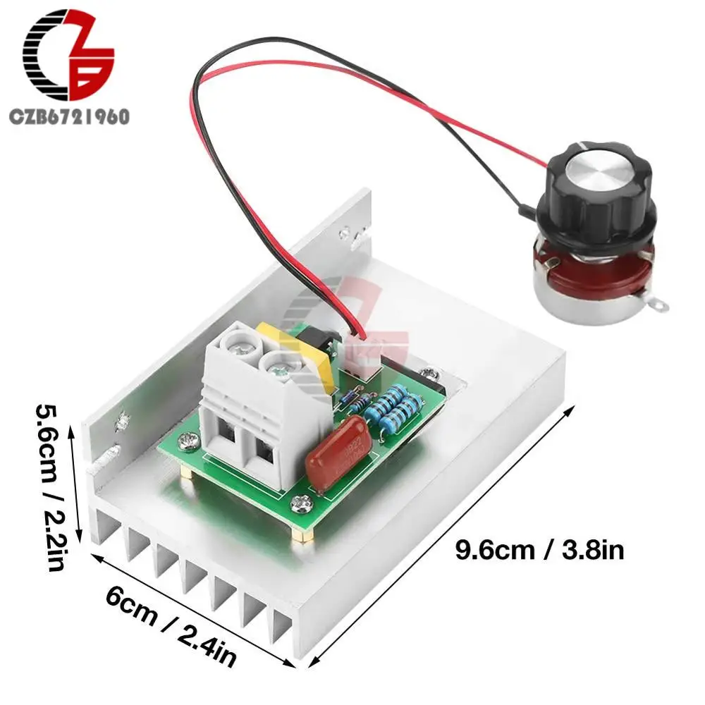 Regolatore Di Tensione SCR 10000W - Dimmer Per Motori, Ventole E Luci, AC 220V, Con Display LCD, Spina AU