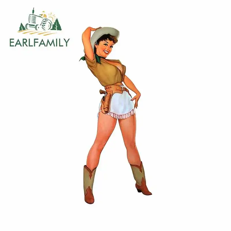 EARLFAMILY 13 см x 5 3 ковбойская шляпа для ковбоя PINUp GIRL изящная Автомобильная наклейка