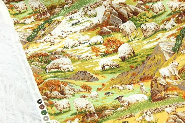 Полярд простой хлопок ткань с Северной Европы пейзаж Луг печати, ручной работы DIY украшения одежды ткань CR-208