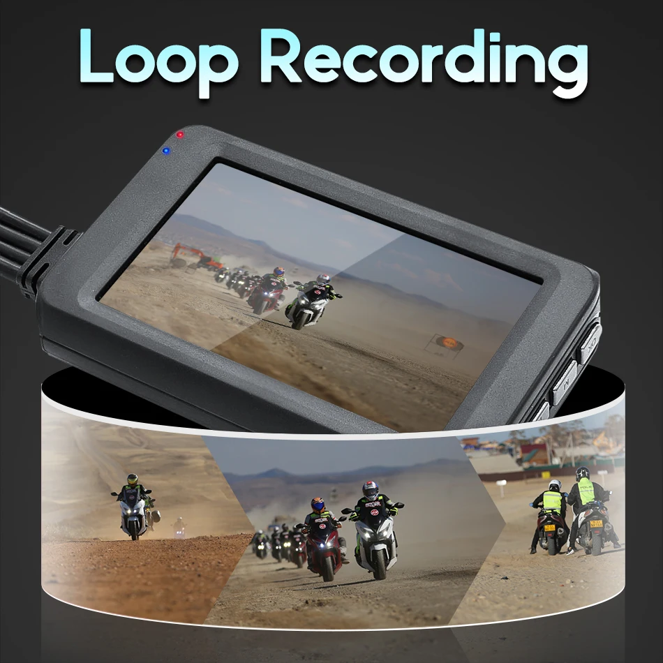 GreenYi Видеорегистраторы для мотоциклов Dash Cam 1080P Full HD спереди и вид сзади