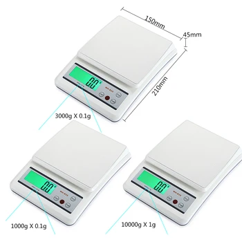 

Junejour 1/3/10kg 0.1/1g Kitchen Digital Scale High Precision LCD Backlight Display Large Capacity Scale for Meal Baking 1pcs