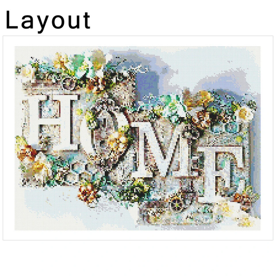 AZQSD Diamond Painting Home Sweet Cross Stitch Diamond Embroidery Sale Landscape Handmade Home Decor 5d Diy Rhinestones Gift