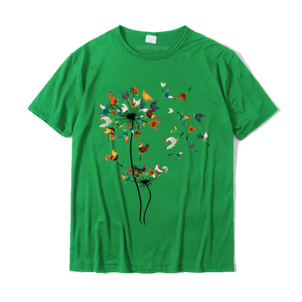 Tees Summer Tee-Shirt Summer/Autumn Company comfortable Short Sleeve 100% Cotton Crewneck Men T-Shirt comfortable Chickens Dandelion Seeds Flying Long Sleeve T-Shirt__MZ22375 green