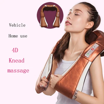 

2020 New Multi-Function Six Key Kneading Back Massage Shawl Heating Red Car Home Dual-Use Massager