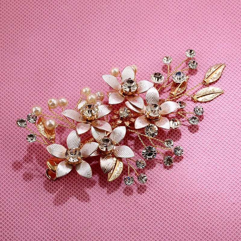 

Metal Bridal Rhinestone Hairpin Bride Jewelry Wedding Accessories Bridal HairClip Bride Headdress Handmade tocados para novia