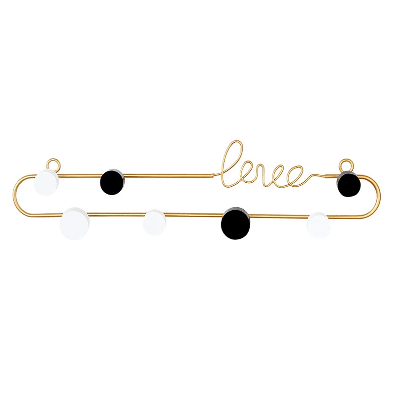 Nordic LOVE Iron Hooks Handmade Wall Hanging Practical Coats Key Receiving Decorative Hook Multifunction Home Golden Metal Racks