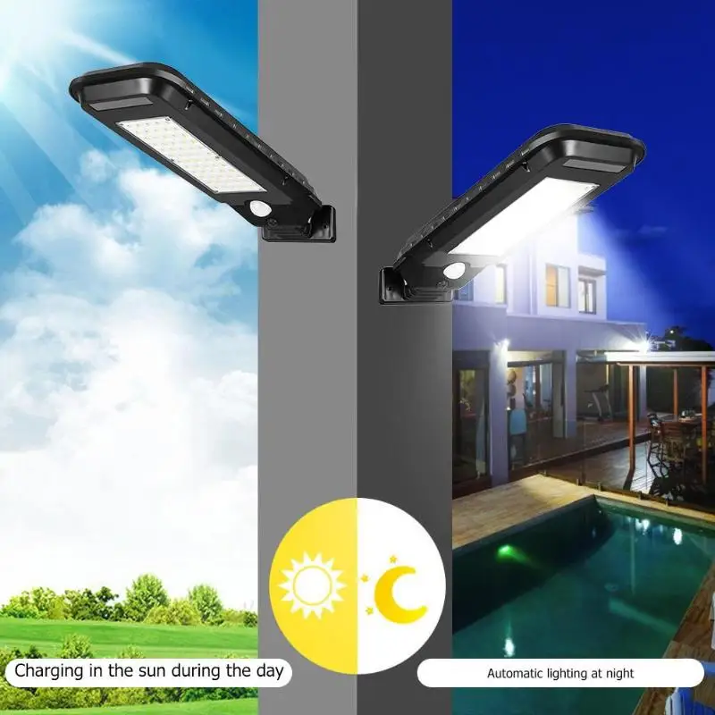 40/60LED Открытый Солнечный уличный свет Водонепроницаемая дворовая дорожка датчик движения лампа