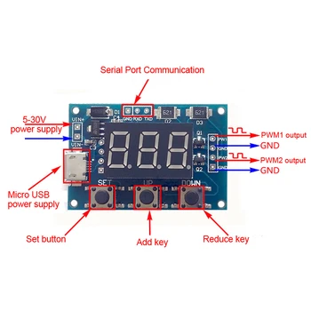 

2-way PWM pulse frequency duty cycle adjustable module Rectangular Wave Signal Generator Stepper motor driver