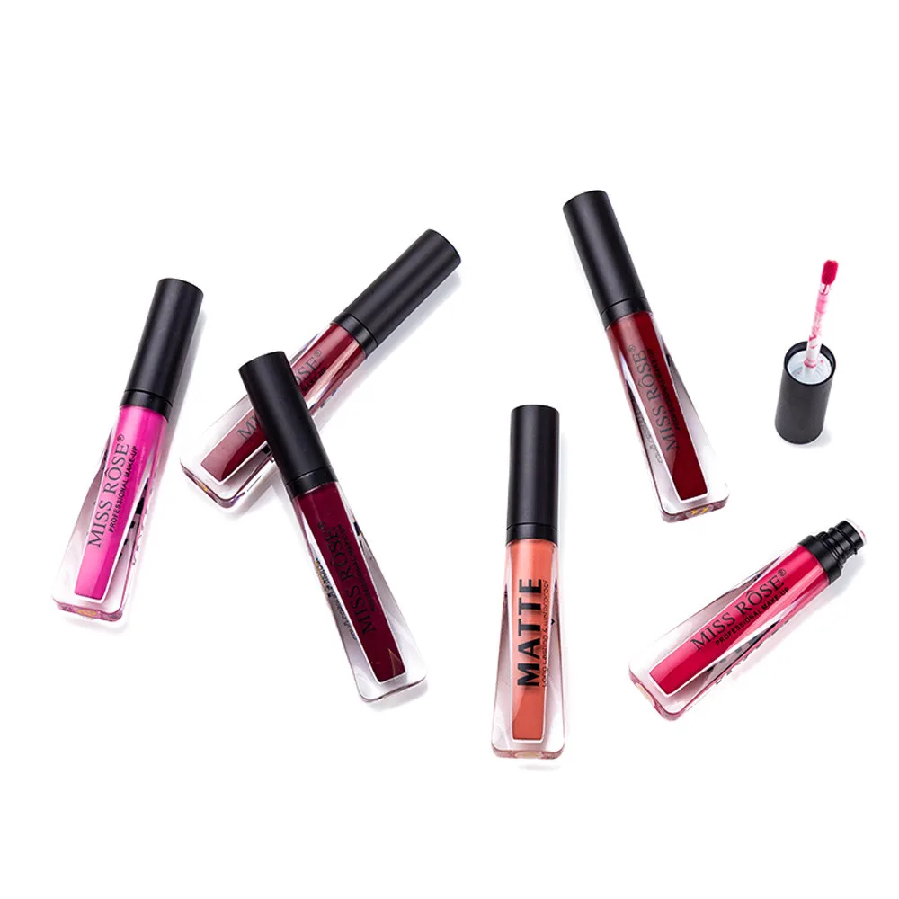 MISS ROSE Make up Lips Gloss Liquid Lipstick Moisturizer Waterproof Moisturizer Lipstick Cosmetic Beauty Makeup Lip Gloss