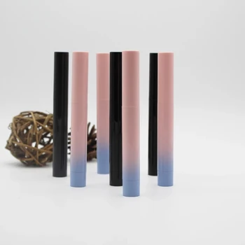 

50pcs/lot Pink Blue Gradient Empty Lipstick Tube Black Elegant Lip Balm Subpackage DIY Lipstick Oblique Edge Container 7.1MM