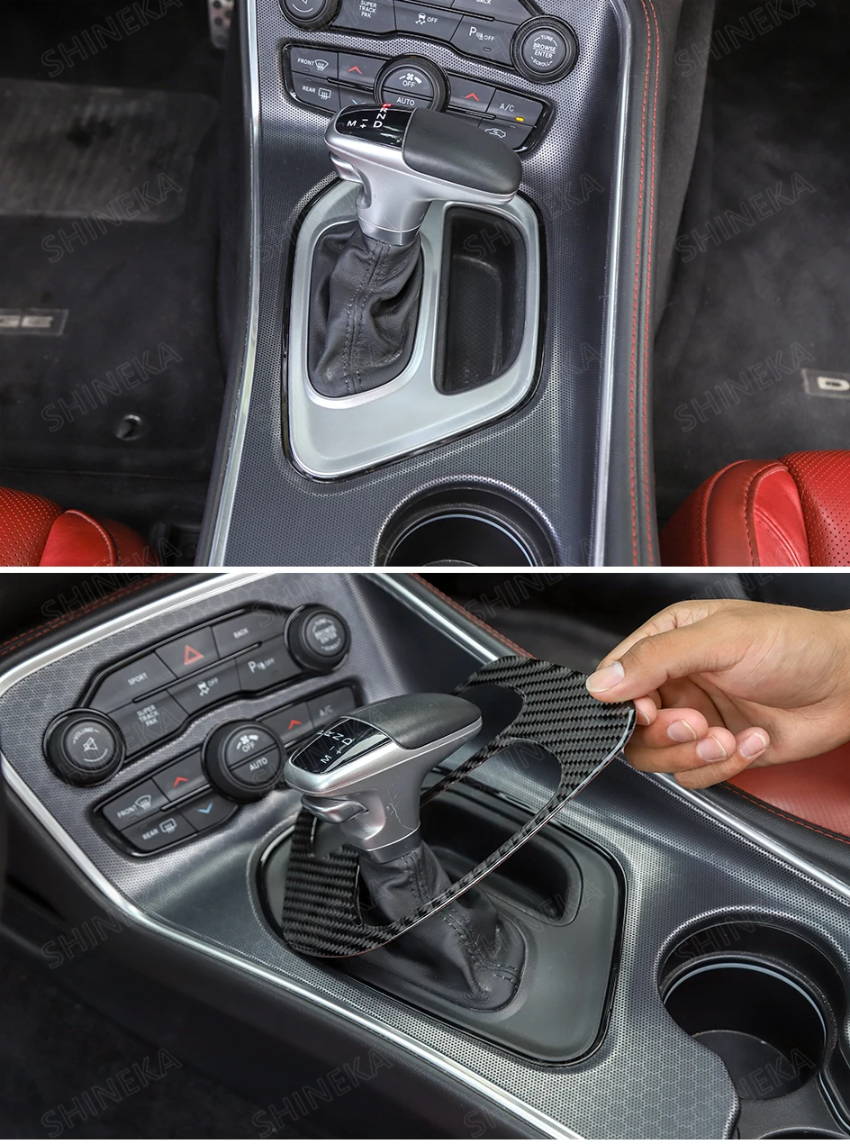 BAWA интерьерные молдинги для Dodge Challenger- ABS для салона автомобиля коробка переключения передач панель накладка наклейки углеродное волокно