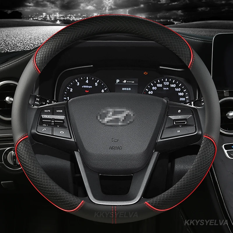 

Car Steering Wheel Covers 38cm For Hyundai i30 Creta Tucson ix35 Solaris Elantra Santa Fe Kona i40 Palisade Auto Accessories