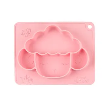 

Baby Silicone Dishes Meal Plate Integrated Design Creative Grid Feeding Bowl Children Cartoon Shape Tableware Kitchen Gadgets