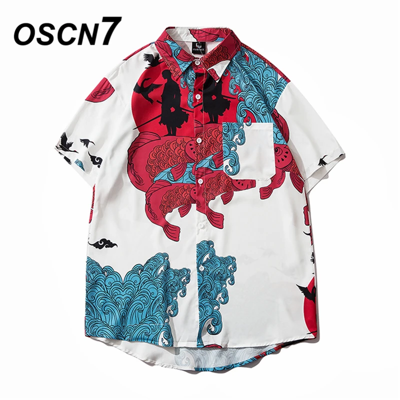 OSCN7 Casual Printed Short Sleeve Shirt Men Street 2020 Hawaii Beach Oversize Women Fashion Harujuku Shirts for Men 307 OSCN7 Casual Printed Short Sleeve Shirt Men Street 2020 Hawaii Beach Oversize Women Fashion Harujuku Shirts for Men 307