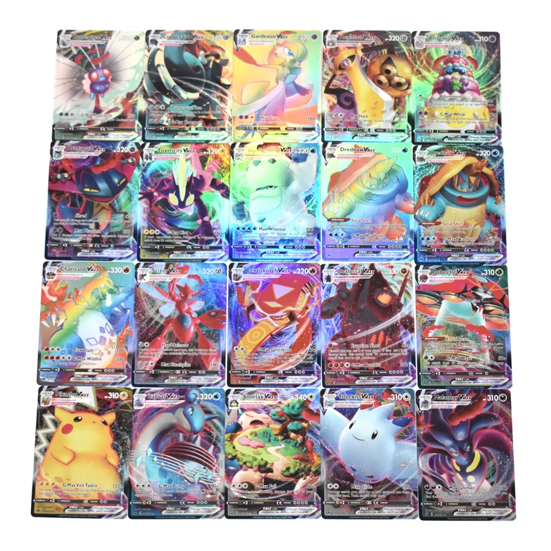 100PCS Pokemon Cards V VMAX Toy Non Repeat Shining English Game Battle Carte Trading Children Card Toys | Игрушки и хобби
