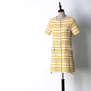 

New QZ8521011 Dress 2019 sweet summer cream short sleeves and small fragrant breeze.