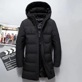 

Top Quality Fashion Brand Men Down Jacket 80% Duck Down Winter Thick Long Down Coat Fashion Hooded Overcoat Male Outerwear