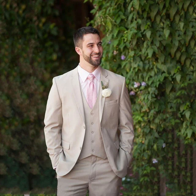 Montaña Kilauea Aprendizaje energía Trajes de boda para hombre Beige trajes de hombre Tuxedo padrinos de boda  trajes novio desgaste mejor hombre Blazer traje Homme Mariage Terno  Masculino - AliExpress