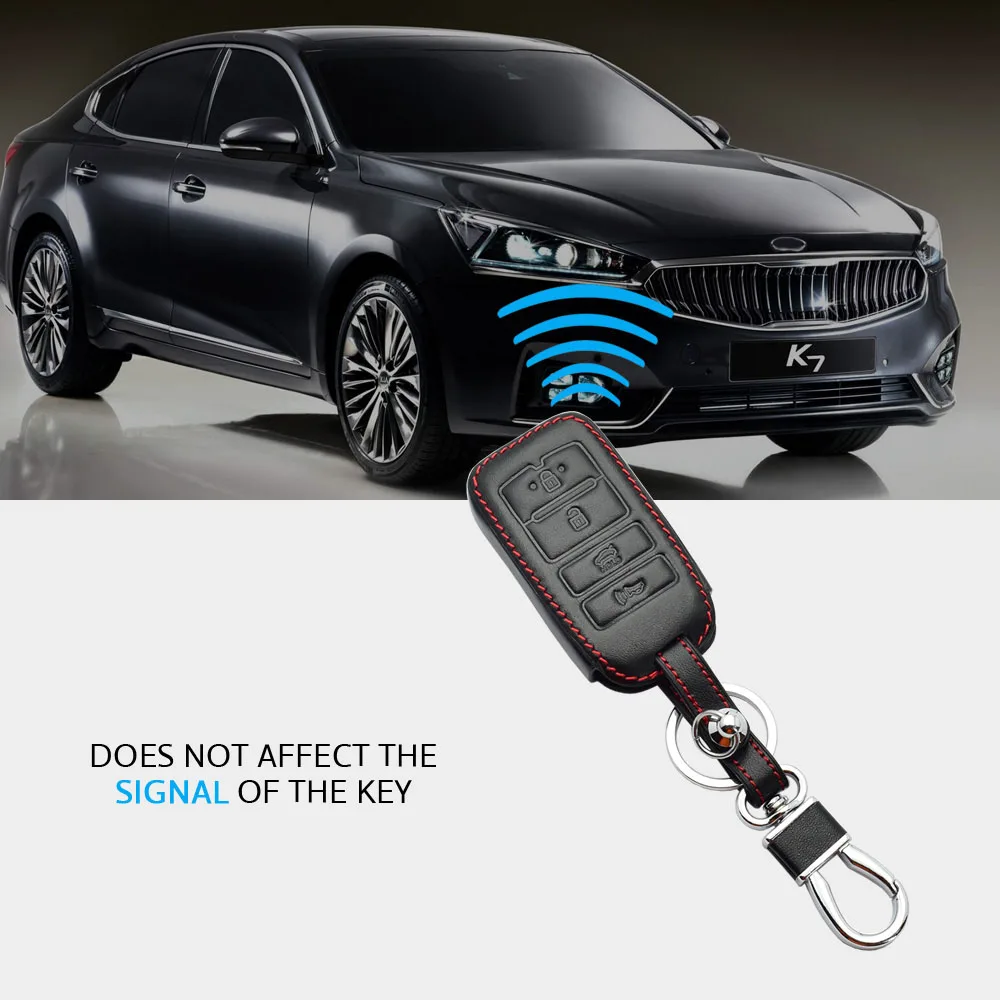 Кожаный чехол для автомобильного ключа Kia Sorento K900 New K7 Cadenza 2017 2018 2019 4 кнопки Smart Remote