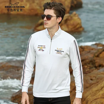

Bruce&Shark Men Polo Shirt Thicken Soften Cotton Solid Long Sleeve Polo Men Fashion Casual Smart Business Style Male Polo tops