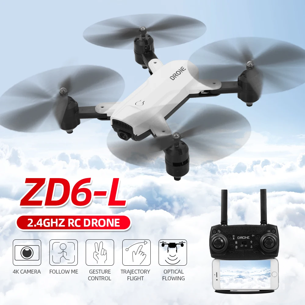 ZD6-L мини Радиоуправляемый Дрон с камерой 4K широкий угол оптического потока позиционирования траектории полета жестов управления RC Квадрокоптер детские игрушки