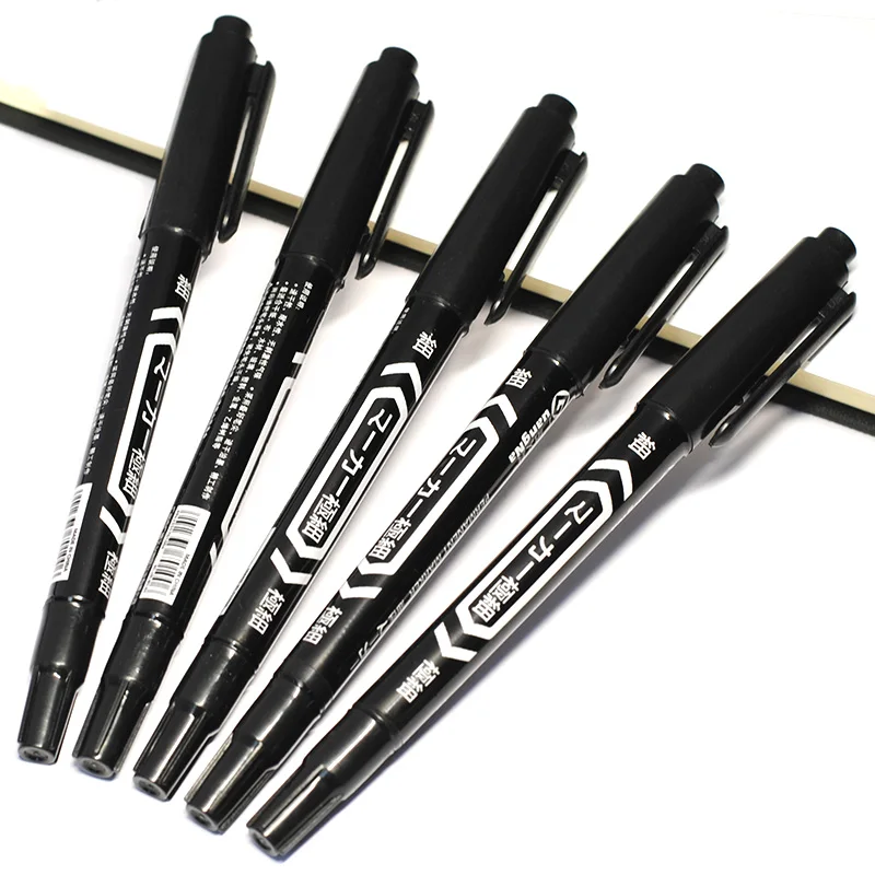 

3 Colors Permanent Paint Marker Pen Twin Tips Doubled Headed Hook Line For CD DVD Media Disc Quick-Drying Writing Pens 10 PC